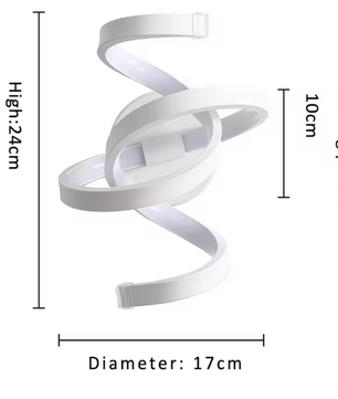 Moderne LED Spiraal Wandlamp – Aluminium & Acryl, 20W 2200LM