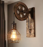 Vintage Industriële Wandlamp – Retro Katrol Design met LED