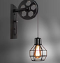Vintage Industriële Wandlamp – Retro Katrol Design met LED