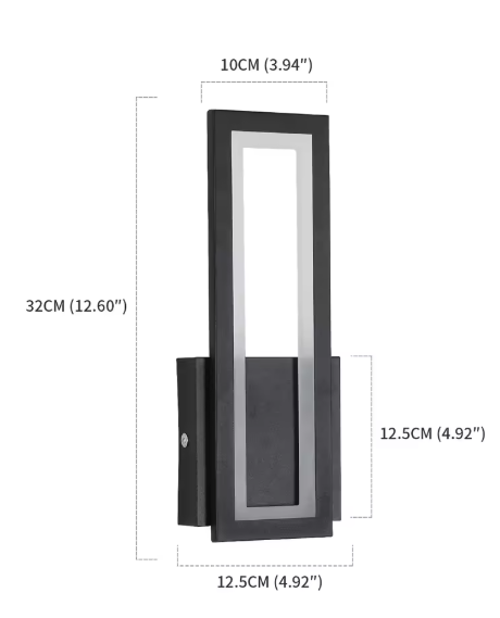 Moderne LED Wandlamp – 16W Acryl Design, Zwart, Warm Wit Licht 3000K