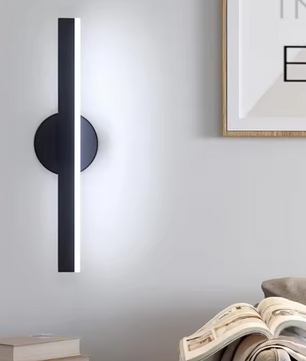 Moderne LED Wandlamp – 12W Zwart, 360° Draaibaar, Koel Wit 6500K