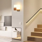 Houten Wandlamp – Moderne Vierkante G9 Binnenlamp, Dimbaar & Warm Sfeervol Licht