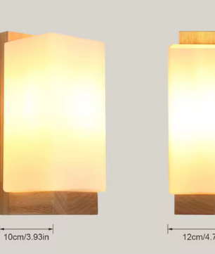 Moderne Houten Wandlamp – Minimalistisch Design met Glazen Kap, E27