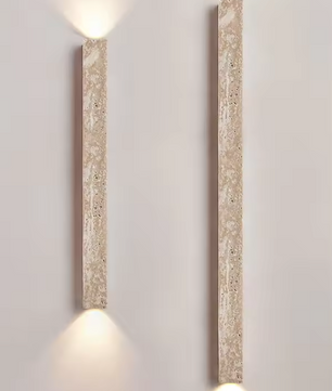 Wabi-Sabi Wandlamp van Gele Grotsteen – Retro & Creatief Ontwerp voor Gang, Trap en Slaapkamer