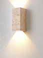 Vierkante Natuursteen Wandlamp – Waterdichte Buiten & Binnen Sfeerverlichting