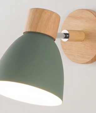 Houten Scandinavische Wandlamp – Moderne E27 Binnenverlichting met Schakelaar
