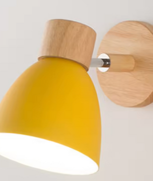 Houten Scandinavische Wandlamp – Moderne E27 Binnenverlichting met Schakelaar