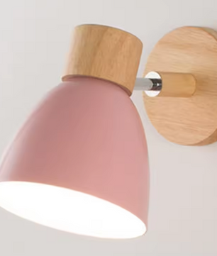 Houten Scandinavische Wandlamp – Moderne E27 Binnenverlichting met Schakelaar