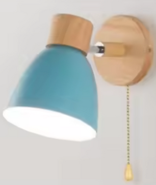 Houten Scandinavische Wandlamp – Moderne E27 Binnenverlichting met Schakelaar
