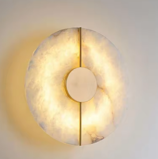 Moderne Marmeren Wandlamp – Ronde LED Sfeerverlichting voor Woon- & Slaapkamer