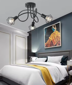 Industriële 3-lichts Plafondlamp – Zwart Aluminium Kooi Ontwerp, Modern & Stijlvol