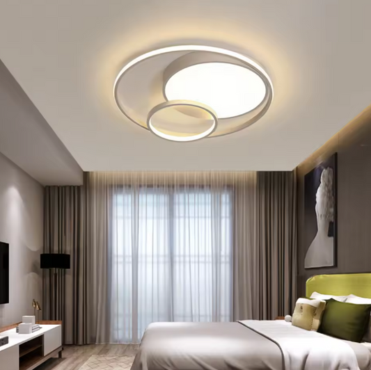 Moderne LED Plafondlamp – Rond Acryl & IJzer, 55W Dimbaar