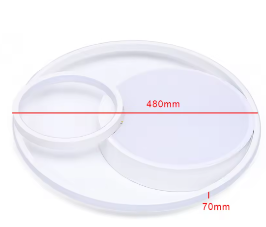 Moderne LED Plafondlamp – Rond Acryl & IJzer, 55W Dimbaar