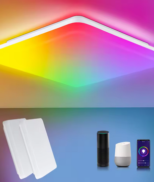 Smart LED RGB Plafondlamp – Dimbaar 24W, WiFi & Alexa Compatibel, 28×28 cm