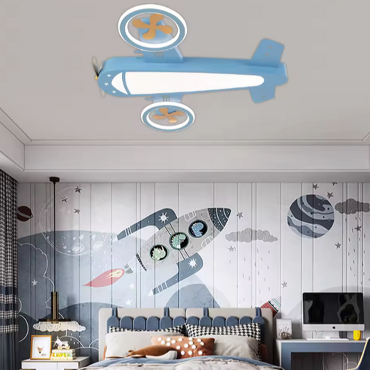 Vliegtuig Plafondlamp – LED met Afstandsbediening & Geheugenfunctie, Verstelbaar Warm en Koel Licht