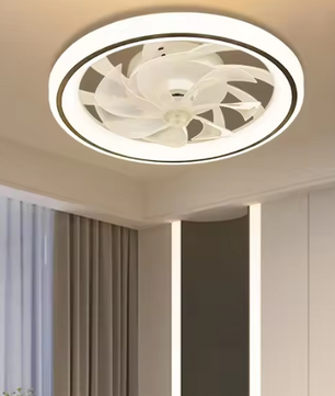 Slimme Plafondventilator met LED Verlichting – Intrekbare Bladen & Afstandsbediening Ø48 cm