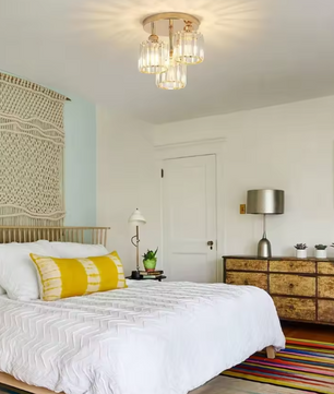 Moderne Gouden Plafondlamp – 3-Lichts met Kristalglas, Semi-Inbouw