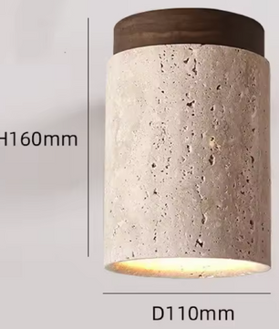Moderne Travertin LED Plafondlamp – Stijlvol Rond Ontwerp voor Woonkamer, Slaapkamer & Gang