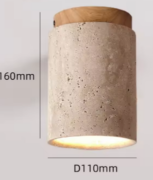 Moderne Travertin LED Plafondlamp – Stijlvol Rond Ontwerp voor Woonkamer, Slaapkamer & Gang