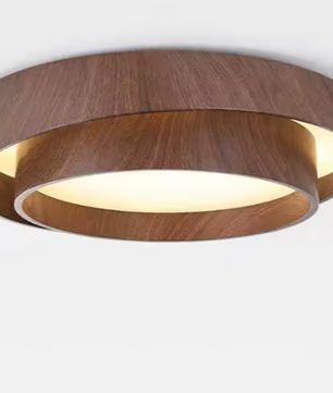 Nordic Walnoothout LED Plafondlamp – Modern & Dimbaar Design