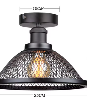 Industriële LED Plafondlamp – Vintage Kooi Design, Retro & Modern