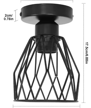 Industriële Plafondlamp – Zwart Vintage Design met E27 Fitting