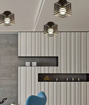 Vintage Industriële Plafondlamp – Metalen Kubus Kooi Ontwerp
