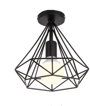 Industriële Vintage Plafondlamp – Metalen Semi-Inbouwlamp E27