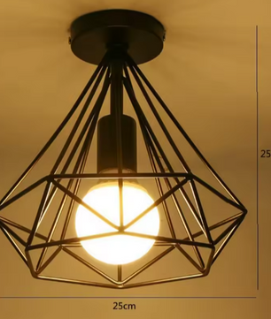Industriële Vintage Plafondlamp – Metalen Semi-Inbouwlamp E27