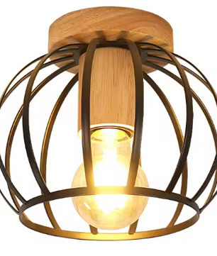 Gouden Plafondlamp – Semi-Inbouw Mand Kooi Ontwerp E27