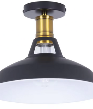 Retro Industriële Plafondlamp – Metalen Kap E27 Armatuur