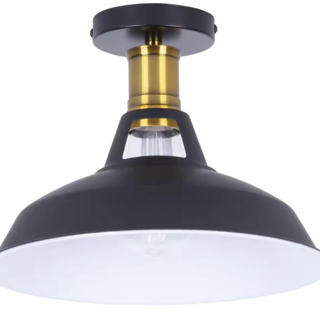 Retro Industriële Plafondlamp – Metalen Kap E27 Armatuur