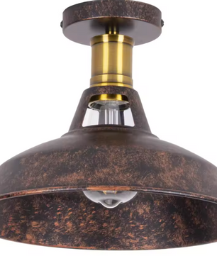 Retro Industriële Plafondlamp – Metalen Kap E27 Armatuur