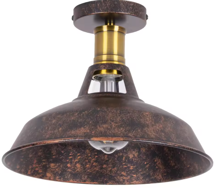 Retro Industriële Plafondlamp – Metalen Kap E27 Armatuur