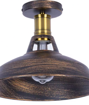 Retro Industriële Plafondlamp – Metalen Kap E27 Armatuur
