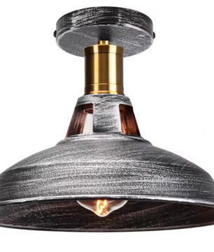 Retro Industriële Plafondlamp – Metalen Kap E27 Armatuur