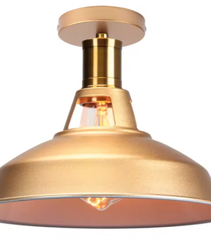 Retro Industriële Plafondlamp – Metalen Kap E27 Armatuur
