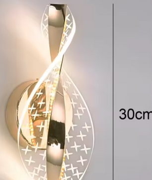 Moderne Wandkandelaar – Acryl, Goud/Zwart, LED Wandlamp voor Binnen en Buiten