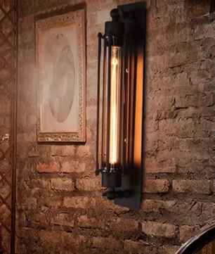 Retro Wandlamp – Smeedijzer, Industriële Stijl LED Wandkandelaar voor Restaurant, Gang & Woonkamer