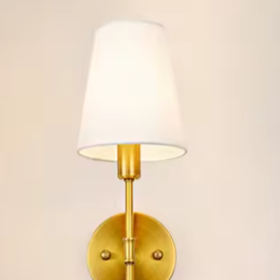 Industriële Wandlamp – Metaal & Stoffen Kap, Retro Nachtlampje voor Slaapkamer & Woonkamer
