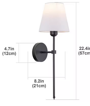 Industriële Wandlamp – Metaal & Stoffen Kap, Retro Nachtlampje voor Slaapkamer & Woonkamer