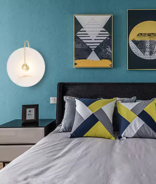 Moderne Scandinavische Wandlamp – LED Verlichting met Marmeren Detail