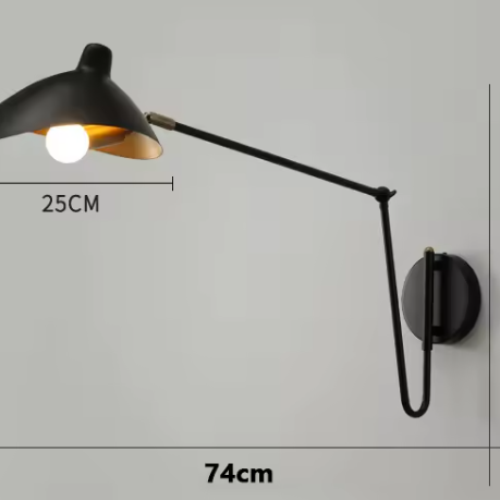 Industriële Wandlamp met Lange Arm – Scharnierend Design & Matte Kap
