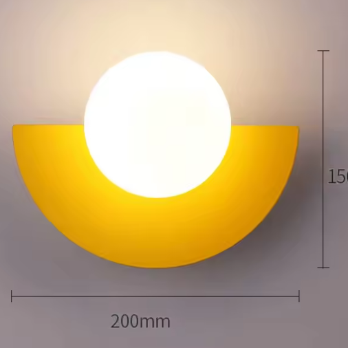 Nordic LED Wandlamp – Smeedijzer & Kleurrijke Kunststof Bal