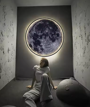3D LED Maan Wandlamp – Realistische Muurlamp met Afstandsbediening