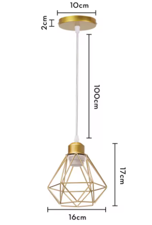 Vintage Industriële Hanglamp – Smeedijzeren Diamant Design, Modern en Stijlvol
