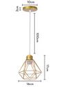 Vintage Industriële Hanglamp – Smeedijzeren Diamant Design – E27 Fitting – Modern & Stoer Interieurlicht
