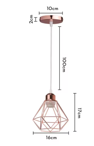 Vintage Industriële Hanglamp – Smeedijzeren Diamant Design, Modern en Stijlvol