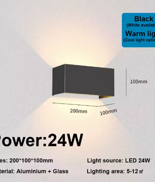 Nordic LED Wandlamp 12W/24W – Waterdichte IP65 Binnen & Buitenverlichting