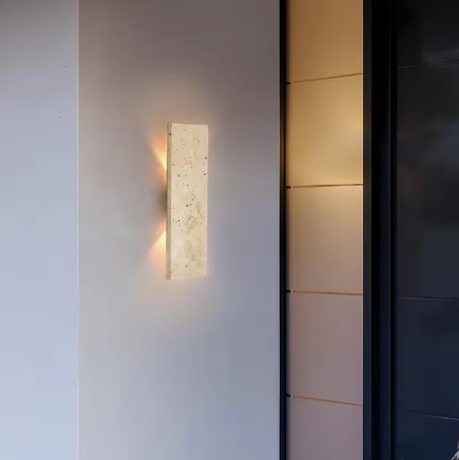 Moderne Buiten Wandlamp – Waterdicht LED Design met Natuursteen